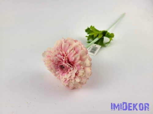 Cínia élethű hamvas szárú selyemvirág 51 cm - Rózsaszín
