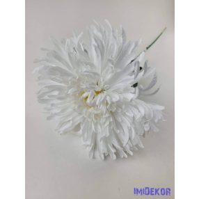 Pók krizantém szálas selyemvirág D19cm M68cm - Fehér