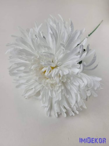 Pók krizantém szálas selyemvirág D19cm M68cm - Fehér
