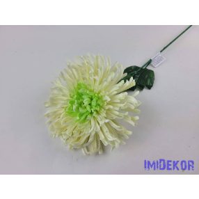   Pók krizantém szálas selyemvirág D19cm M68cm - Krém-Zöldes