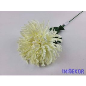 Pók krizantém szálas selyemvirág D19cm M68cm - Krém