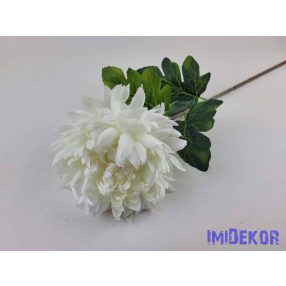 Krizantém szálas selyemvirág D16cm 75cm - Törtfehér