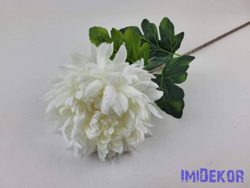 Krizantém szálas selyemvirág D16cm 75cm - Törtfehér