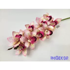   Gumis cymbidium 10 fejes orchidea ág 75 cm - Rózsaszín Pöttyös