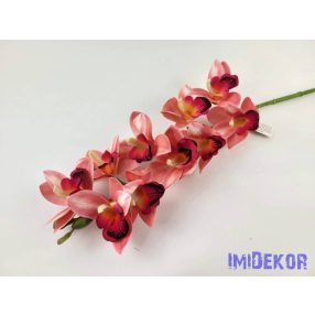   Gumis cymbidium 10 fejes orchidea ág 75 cm - Púder Rózsaszín
