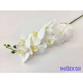 Gumis orchidea 7 fejes ág 77 cm - Fehér