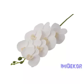 Gumis orchidea 7 fejes ág 77 cm - Fehér