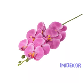 Gumis orchidea 7 fejes ág 77 cm - Rózsaszín