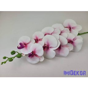 Gumis orchidea ág 100cm - Fehér-Rózsaszín