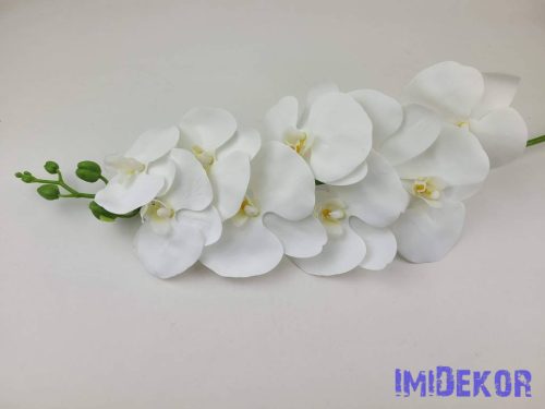 Gumis orchidea ág 100cm - Fehér