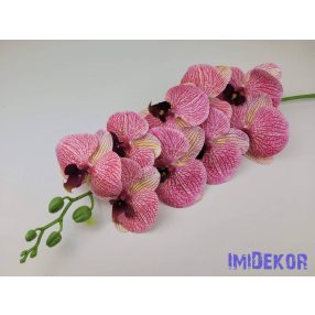 Gumis orchidea ág 100cm - Krém-Rózsaszín Cirmos