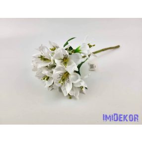 Asztromélia selyem ág 38 cm - Fehér