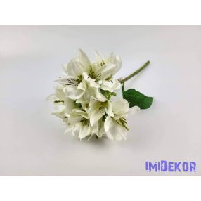 Asztromélia selyem ág 38 cm - Törtfehér