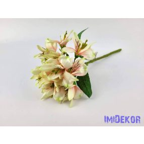 Asztromélia selyem ág 38 cm - Rózsaszínes