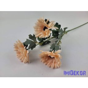 Gerbera 3 fejes selyemvirág ág 61cm - Barack