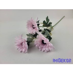 Gerbera 3 fejes selyemvirág ág 61cm - Rózsaszín