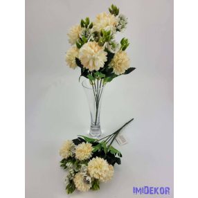 Krizantém 5v selyem csokor 33cm - Vaj