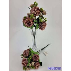 Krizantém 5v selyem csokor 33cm - Mályvás Púder