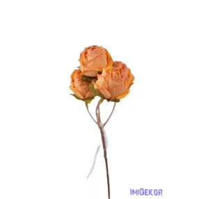 Rózsa 4 fejes ágacska 30 cm - Narancs