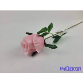 Bimbós rózsa szálas selyemvirág 53cm - Rózsaszín