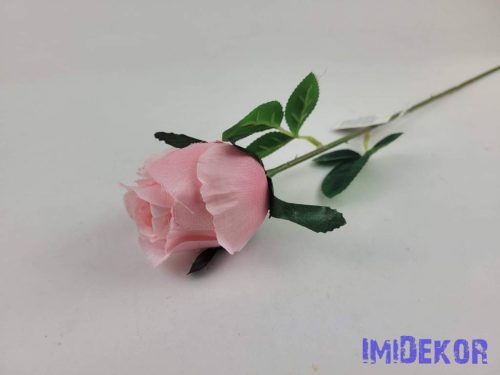 Bimbós rózsa szálas selyemvirág 53cm - Rózsaszín