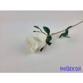 Bimbós rózsa szálas selyemvirág 53cm - Krém