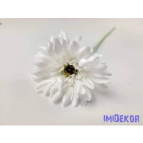 Gerbera élethű hamvas szárú selyemvirág 52 cm - Fehér