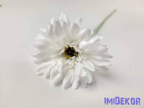 Gerbera élethű hamvas szárú selyemvirág 52 cm - Fehér