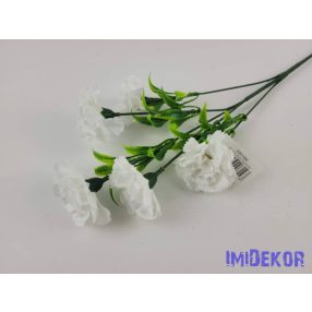 Szegfű 5 fejes ág 55 cm - Fehér