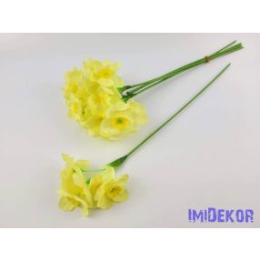 Nárcisz 3 fejes selyem szálas 46 cm - Halvány Sárga