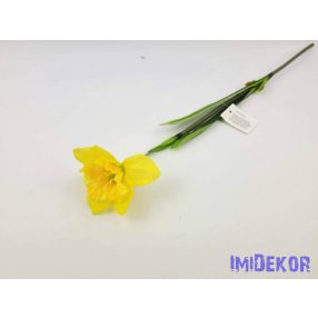 Nárcisz szálas selyemvirág 45 cm - Sárga