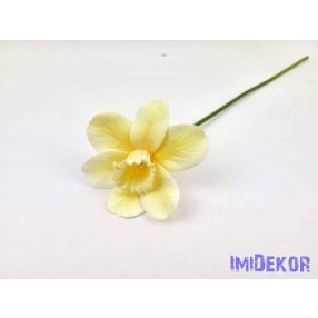 Nárcisz szálas gumi-selyem 41 cm - Krém
