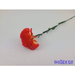Szegfű szálas selyemvirág 55cm - Narancsos