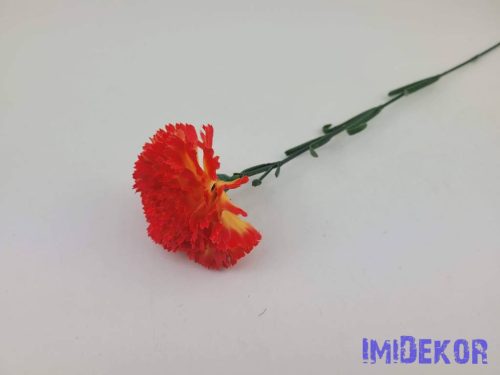 Szegfű szálas selyemvirág 55cm - Narancsos