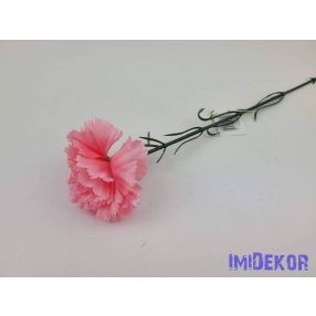 Szegfű szálas selyemvirág 55cm - Sötét Rózsaszín