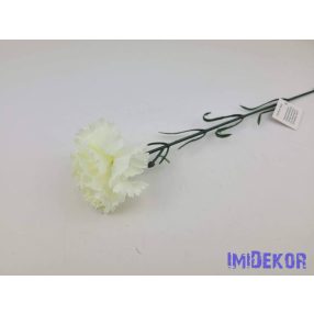 Szegfű szálas selyemvirág 55cm - Krém