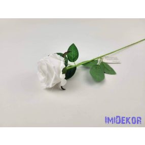 Szálas bársonyos rózsa 51 cm - Fehér