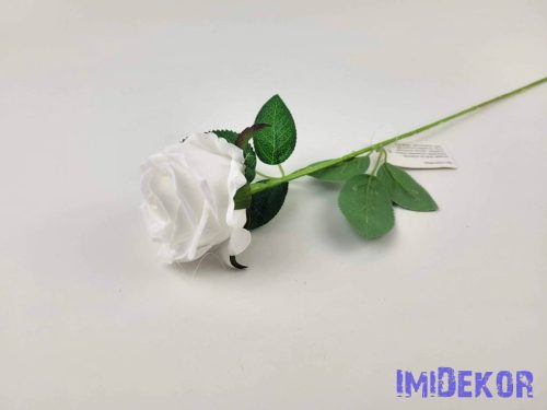 Szálas bársonyos rózsa 51 cm - Fehér