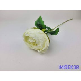 Peónia szálas selyemvirág 55cm - Krém