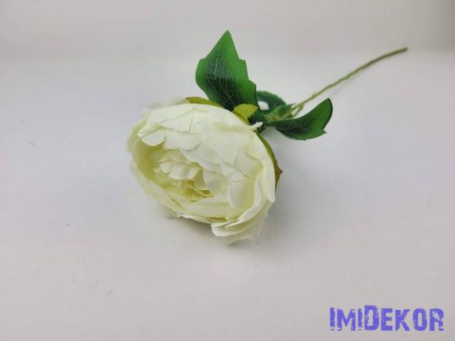 Peónia szálas selyemvirág 55cm - Krém