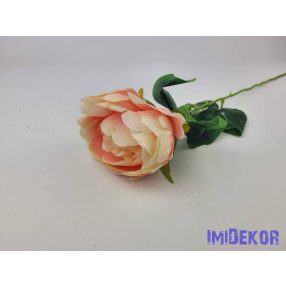 Peónia szálas selyemvirág 55cm - Krém-Barack