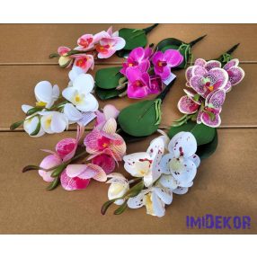 Gumis orchidea levéllel 32 cm - Mix