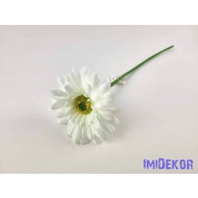 Gerbera szálas selyemvirág 42 cm - Fehér