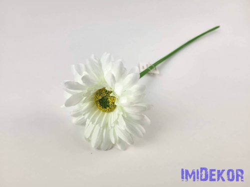 Gerbera szálas selyemvirág 42 cm - Fehér