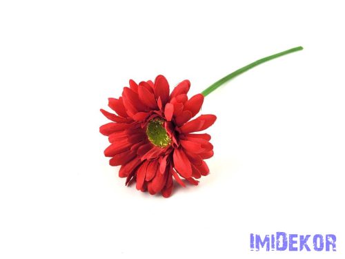 Gerbera szálas selyemvirág 42 cm - Piros