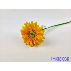 Gerbera szálas selyemvirág 42 cm - Napsárga