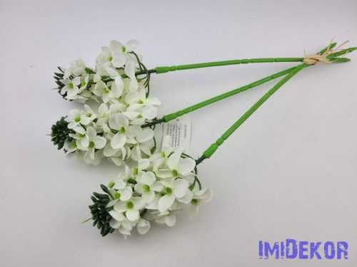 Bugás apró virágos köteg 38cm - Fehér