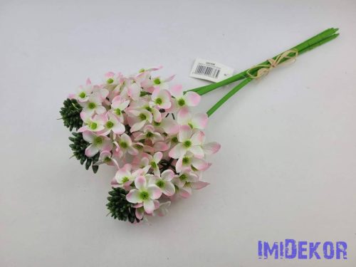 Bugás apró virágos köteg 38cm - Világos Rózsaszín