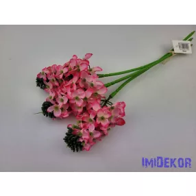 Bugás apró virágos köteg 38cm - Sötét Rózsaszín