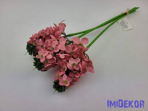 Bugás apró virágos köteg 38cm - Korall